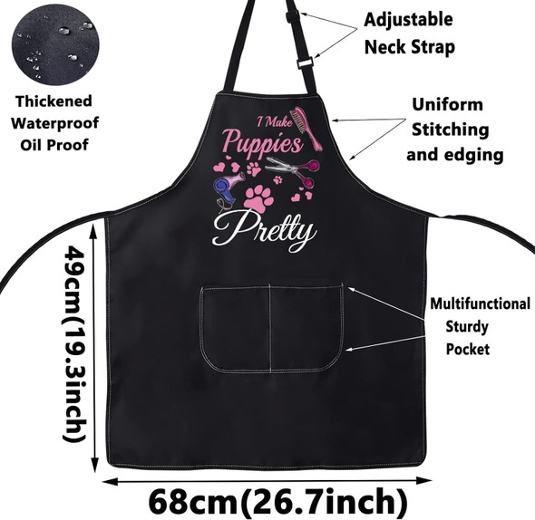 Wzmpa Dog Groomer Apron With Pocket Dog Grooming S I Make Puppies Pretty Adjustable Apron For Dog Stylist
