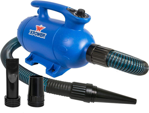 Xpower B-24 Professional Pet Grooming Force Dryer With Powerful And Quiet Motor, Variable Speed And Extra Heat, Versatile For All Coats And Breeds