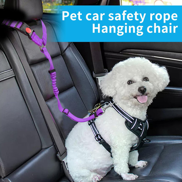 Yaodhaod Dog Seat Belts, Retractable Dog Seatbelts Harness For Car,Adjustable Restraint Safety Leads Vehicle Seatbelt Harness,Nylon Pet Safety Seat Belts Heavy Duty Car Harness For Dogs (Purple)