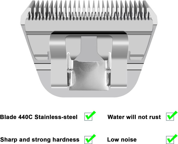 4Fw Wide Pet Dog Grooming Detachable Blades,Compatible With Andis,Oster A5,Wahl Km10 Clippers,Cut Length 3/8(9.5Mm) For Larger Animals