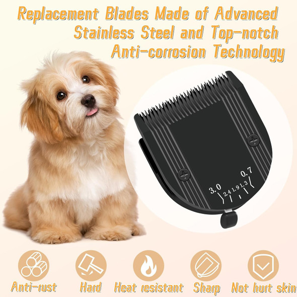 Professional Animal 5-In-1 Adjustable Blade Compatible With Wahl Arco, Bravura, Chromado, Creativa, Figura, And Motion Pet, Dog, And Horse Clippers, Replacement For Wahl-Fine (2179-301). Black-2Pcs