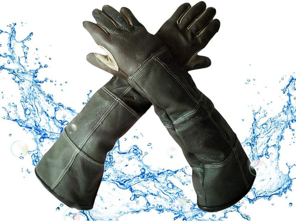 Waterproof Animal Handling Gloves, Anti-Scratch/Bite Protective Long Gloves For Pet Cat Bathing Dog Bird(S)