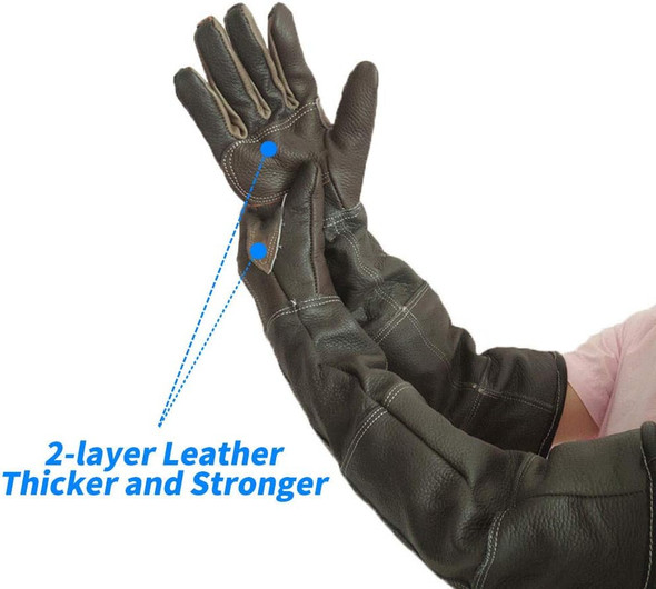 Waterproof Animal Handling Gloves, Anti-Scratch/Bite Protective Long Gloves For Pet Cat Bathing Dog Bird(S)