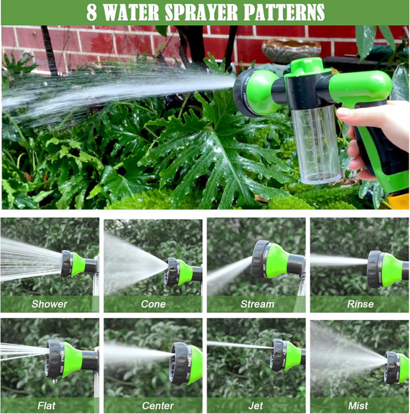 Pup Jet Dog Wash Outdoor, 8-In-1 Dog Sprayer Hose Attachment With Dog Shower Brush And Pet Grooming Comb, 3/4 Inch Standard Garden Hose Nozzle For Watering Flowers, Car Washing, Pet Bathing(Green)