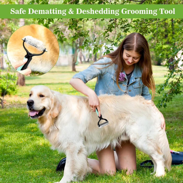 Pup Jet Dog Wash Hose Attachment,Dog Hose Nozzle 8 Spray Patterns With 3.5Oz/100Cc Soap Dispenser Bottle And Dog De-Shedding Comb For Pet Showering Car Washing, Watering Plants (Green)