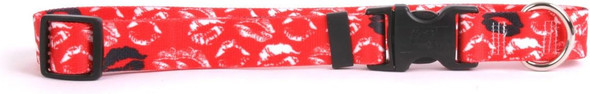 Yellow Dog Design Kisses Red Dog Collar 3/4 Wide And Fits Neck 10 To 14, Small