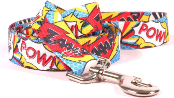 Yellow Dog Design Comic Print Dog Leash 1 Wide And 5' (60) Long, Large