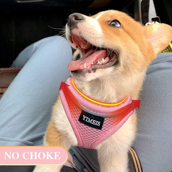 Yimeis Dog Harness And Leash Set, No Pull Soft Mesh Pet Harness, Reflective Adjustable Puppy Vest For Small Medium Large Dogs, Cats (Pink, X-Small (Pack Of 1)