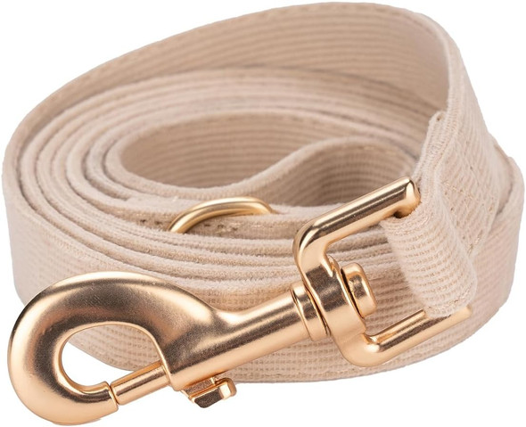 Corduroy Dog Leash 5 Ft Length For Small Medium Large Dogs (Beige,Small)