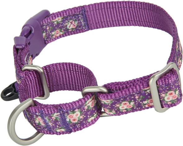 Martingale Dog Collars With Quick Snap Buckle In Floral Print Flower Nylon No Pull Collars For Female Male Small To Medium Dogs, Purple