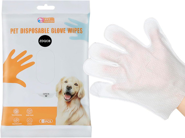 Pet Wipes For Dogs And Cats, Cat Wipes Dog Wipes Cleaning Deodorizing Hypoallergenic Cat Wipes Cleaning Fur And Butt Pet Grooming Gloves For Dogs,Cat Cleaning Wipes For Daily Care And Traveling-6 Pcs