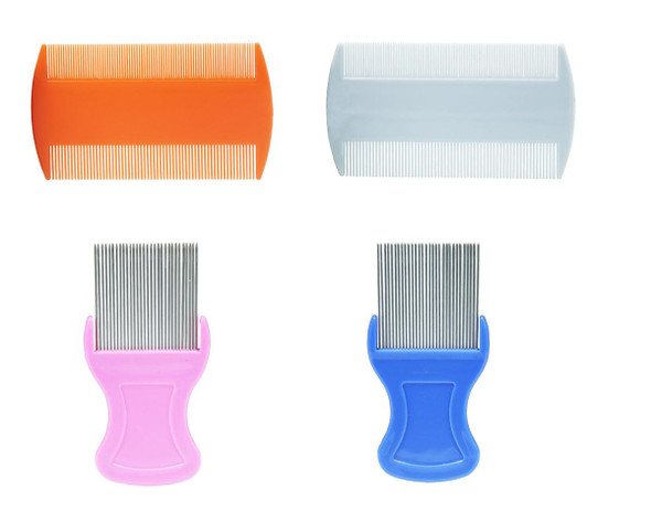 4 Pcs Set Fine Tooth Combs,Including 2 Double Sided Dandruff Removal Combs,2 Pet Hair Grooming Comb With Metal Teeth