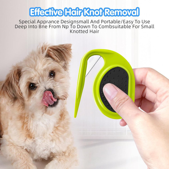 2Pcs Pet Knotting Comb, 3 In 1 Knotting Comb Pet Grooming Tool, Small And Sharp, For Removing Tangled And Loosse Hair (Blue2)