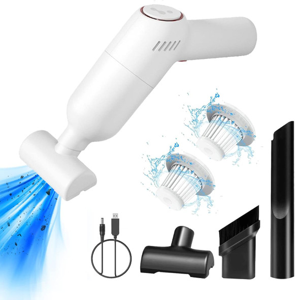 Car Vacuum Cordless Rechargeable, Portable Vacuum Cleaner For Car, Handheld Mini Vacuum With 9000Pa Powerful Suction For Home Office Pet