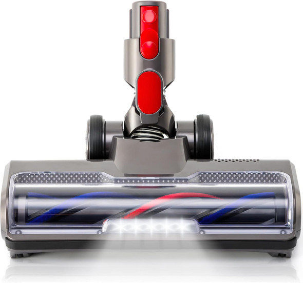 Direct Drive Cleaner Brush Head: Compatible With Dyson V7 V8 V10 V11 V15 Vacuum Floor Attachment With Turbo Bristle Roller And Led Lights For Hardwood And Carpet