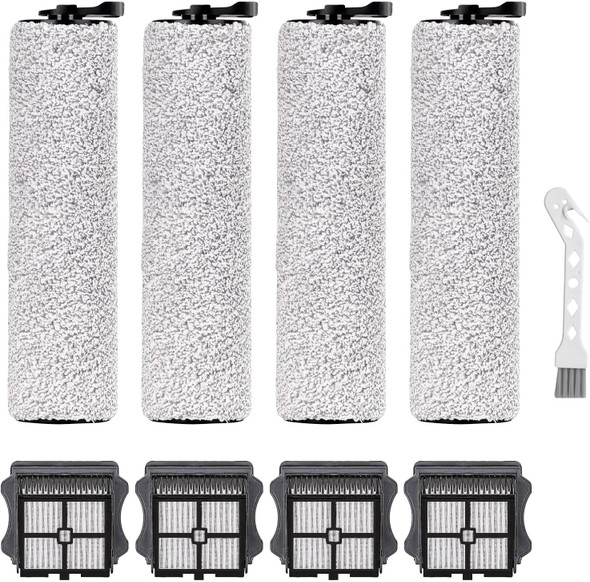 Brush Rollers And Filters For Tineco Ifloor 3 And Ifloor One S3 Cordless Wet Dry Vacuum Cleaner,Accessories Kit Inclue 4 Hepa Filters & 4 Brush Rollers