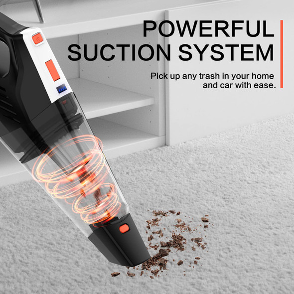 Hihhy Handheld Vacuum Cleaner,Cordless Car Hand Held Vacuum,Small Portable Rechargeable 9000Pa High Power Vac With 2 Nozzles,Usbc Cable,9 Filter For Car,Home And Office