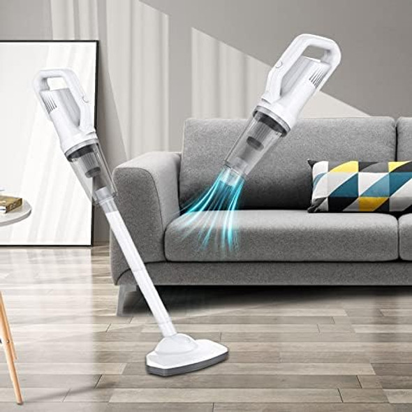 Cordless Stick Vacuum Cleaner, Lightweight Powerful Suction Handheld Vacuum For Hard Floor Carpet Pet Hair, White