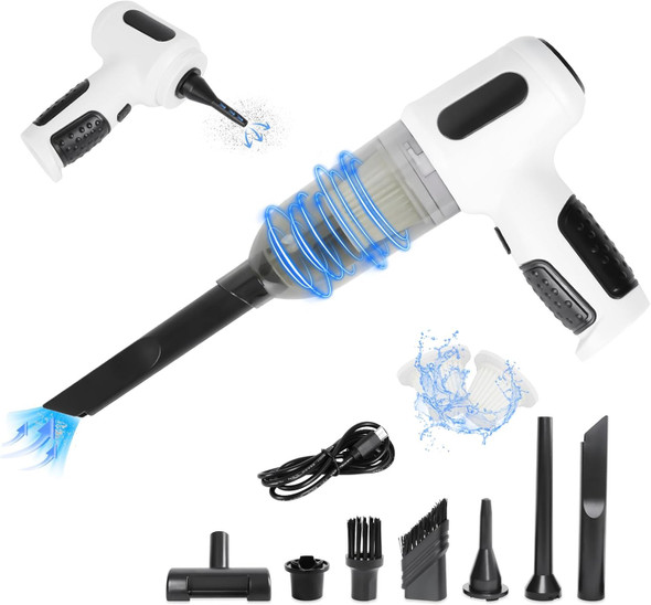 Handheld Vacuum Cleaner, Car Vacuum Cleaner, Adjustable 120W High Power Wet And Dry Hand Held Car Vacuum Cordless With Multinozzles For Home, Office, Pet