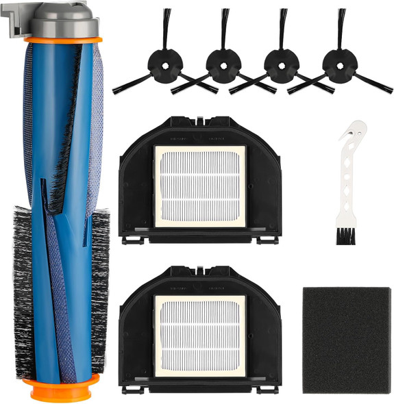 9 Pcs Vacuum Parts Accessories Kit Compatible With Shark Rv2310Ae Matrix Robot Vacuum Cleaner, 1 Main Brush, 2 Hepa Filters, 4 Side Brushes, 1 Sponge Filter, 1 Cleaning Brush