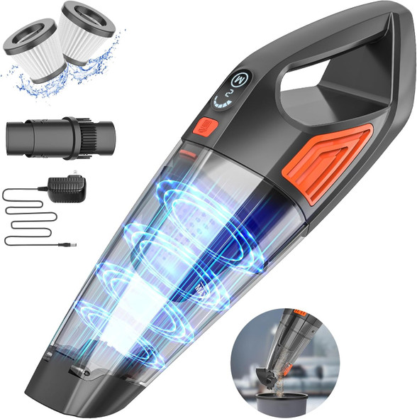 Handheld Vacuum Cordless Car Vacuum, Dust Buster Hand Vcauum Rechargeable With Largecapacity Battery, Lightweight Rechargeable Powerful Portable Vacuum For Car, Home And Pet Hair