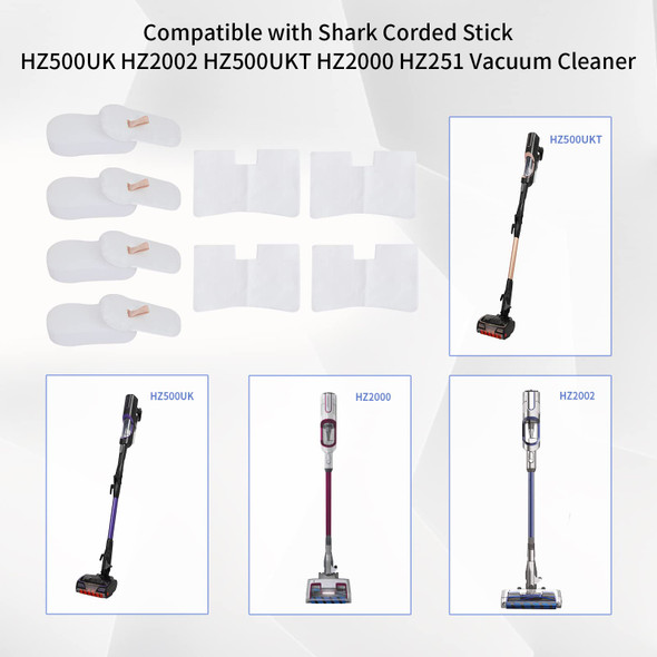Keepow 4 Pcs Filter For Shark Vertex Ultralight Duoclean Powerfins Corded Stick Vacuum Cleaner Filter Hz2000, Hz2002, Hz251,Hz602, Parts Xffkhz2000 Xpmfhz2000