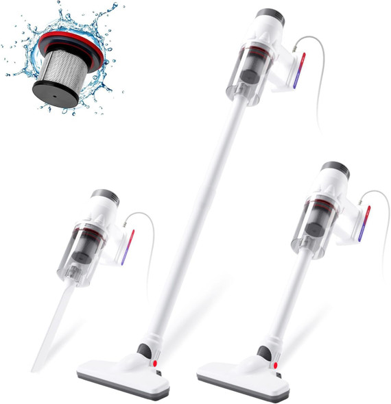 Corded Vacuum Cleaner, Handheld 5In1 Stick Lightweight Vacuum Broom Car Vacuum For Pet Hair Hardwood Floor Cat Litter Carpet Mattress Cleaning