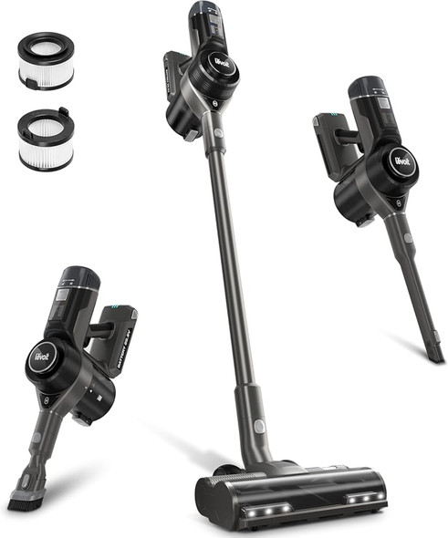 Levoit Cordless Vacuum Cleaner, 400W Motor Stick Vac With Powerful Suction And Auto Mode, Up To 40 Minutes Runtime, 4Stage Hepa Filter, Deep Clean Carpet, Hard Floor, Pet Hair, Grey