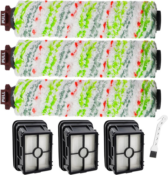 Crosswave Brush Roll And 1866 Filters For Bissel Crosswave 2306A Crosswave 1785 Series Vacuum 3 Pack 2460 Multisurface Brush Rolls & 3 Pack 1866 Vacuum Filters