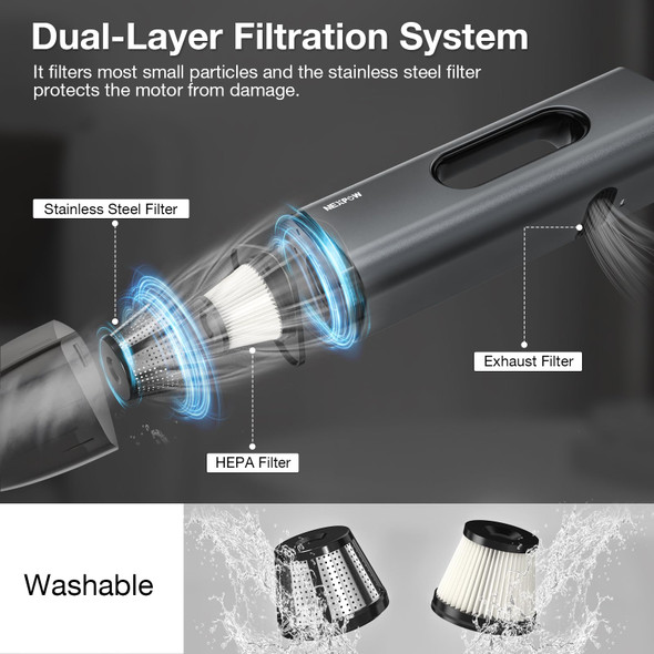 Nexpow Handheld Car Vacuum Cleaner High Power With Dual Filter,8000Pa Compact Handheld Vacuum Cleaner,Hand Held Vacuum Cordless Rechargeable For Car Interior Care In Gray Aluminum Alloy Nexpow Handheld Car Vacuum Cleaner High Power With Dual Filter,8000Pa Compact Handheld Vacuum Cleaner,Hand Held Vacuum Cordless Rechargeable For Car Interior Care In Gray Aluminum Alloy