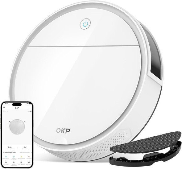 Okp K5 Pro Robot Vacuum And Mop, 2 In 1 Mopping Robotic Vacuum With 5000 Pa Suction Power, Auto Selfrecharging, Wifiappalexaremote Control, Good For Hard Floors And Pet Hair Pick Up Okp K5 Pro Robot Vacuum And Mop, 2 In 1 Mopping Robotic Vacuum With 5000 Pa Suction Power, Auto Selfrecharging, Wifiappalexaremote Control, Good For Hard Floors And Pet Hair Pick Up