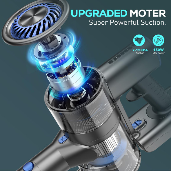 Cordless Vacuum Cleaner, Cordless Vacuum With 80000 Rpm Highspeed Brushless Motor, 2600Mah Powerful , 5 Stages Highefficiency Filtration, Up To 40 Mins Runtime Cordless Vacuum Cleaner, Cordless Vacuum With 80000 Rpm Highspeed Brushless Motor, 2600Mah Powerful , 5 Stages Highefficiency Filtration, Up To 40 Mins Runtime