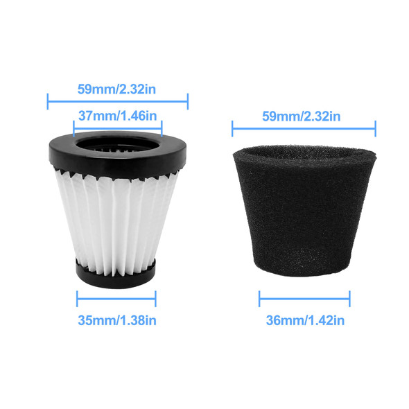 3 Pack Handheld Vacuum Cleaner Filter Compatible With Dirt Devil Scorpion Handheld Vacuum Cleaner Style F117, Compare To Part Ad40117