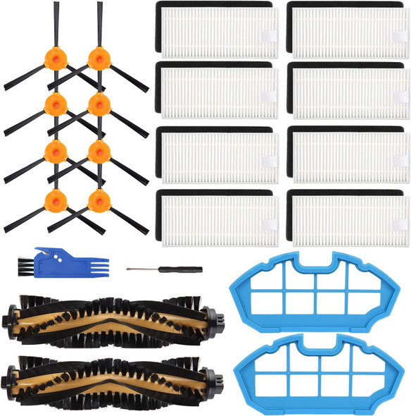 Parts For Ecovacs Deebot N79 N79S Dn622 500 N79W Yeedi K600 K700 Robotic Vacuum Cleaner, Accessories Kit Includes 2 Main Brushes 2 Primary Filter 8 Hepa Filters 8 Side Brushes