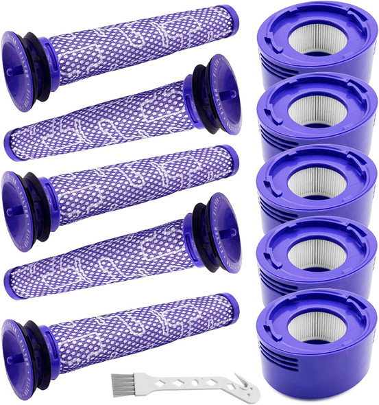 10 Pack Vacuum Filters Compatible With Dyson V7, V8 Cordless Vacuums 5 Prefilters, 5 Postfilters 10 Pack Vacuum Filters Compatible With Dyson V7, V8 Cordless Vacuums 5 Prefilters, 5 Postfilters