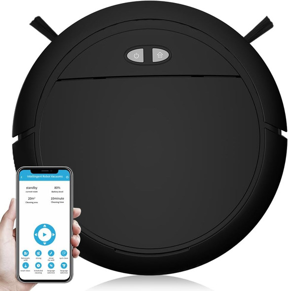 Uniqus Jec'S Robotic Vacuum Cleaner With 4000Pa Cyclone Suction, Appvoicewifi Remote Control, 360 Cleaning, Automatic Selfcharging Robotic Vacuum, Scheduled Cleaning, Black Uniqus Jec'S Robotic Vacuum Cleaner With 4000Pa Cyclone Suction, Appvoicewifi Remote Control, 360 Cleaning, Automatic Selfcharging Robotic Vacuum, Scheduled Cleaning, Black