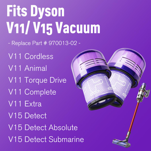 Uniqus V11 Filter Fit For Dyson V11, 3 Pack Animal Filters For V11 Torque Drive V11 Animal V11 Extra V15 Detect Cordless Vacuum Cleaner Filter, V15S Detect Submarine, Replace Part 97001302 Uniqus V11 Filter Fit For Dyson V11, 3 Pack Animal Filters For V11 Torque Drive V11 Animal V11 Extra V15 Detect Cordless Vacuum Cleaner Filter, V15S Detect Submarine, Replace Part 97001302