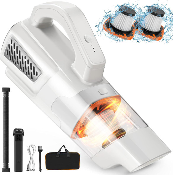 Vacuum Cleaner Handheld Vacuum 2 Speed Mini Vacuum, Pet Hair Vacuum Cleaner, Lightweight And Rechargeable Car Vacuum Hand Held Vacuuming Cordless For Car Home Office