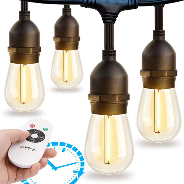 addlon Outdoor String Lights Timer Control, 48FT LED Patio Lights with Edison Vintage Shatterproof Bulbs and Commercial Grade Weatherproof Strand - ETL Listed Heavy-Duty Decorative Lights addlon Outdoor String Lights Timer Control, 48FT LED Patio Lights with Edison Vintage Shatterproof Bulbs and Commercial Grade Weatherproof Strand - ETL Listed Heavy-Duty Decorative Lights