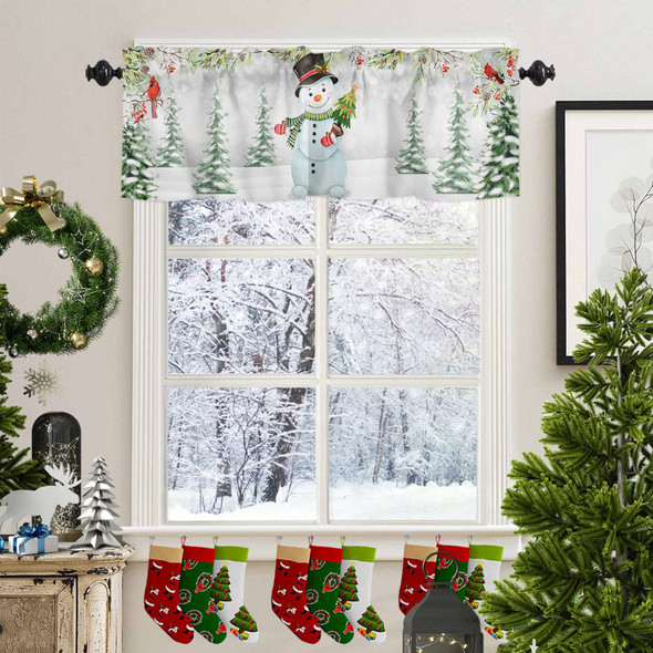 Christmas Snowman Valances Windows Curtain Red Cardinal Bird Christmas Tree Kitchen Curtains Valances Rod Pocket Short Topper Curtains for Winter Holiday Christmas Decorations 1 Panel,54 by 18 inches Christmas Snowman Valances Windows Curtain Red Cardinal Bird Christmas Tree Kitchen Curtains Valances Rod Pocket Short Topper Curtains for Winter Holiday Christmas Decorations 1 Panel,54 by 18 inches