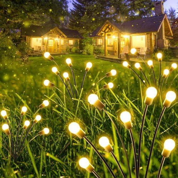 4-Pack Solar Outdoor Lights for Garden Decorations, 32 LED d Solar Firefly Lights (Sway by Wind), Solar Lights Outdoor Waterproof for Outside Pathway Patio Yard Porch Decor (Warm White)