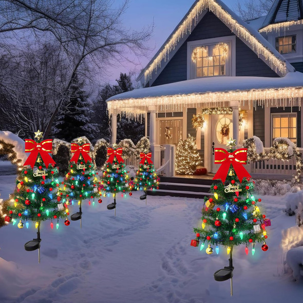 Alynsehom 4 Pack Solar Christmas Tree,33.5In Outdoor Waterproof Solar Xmas Trees With 80 Led Lights 2 Flashing Modes Holiday Decor For Porch Yard Garden Patio Cemetery Pathway Alynsehom 4 Pack Solar Christmas Tree,33.5In Outdoor Waterproof Solar Xmas Trees With 80 Led Lights 2 Flashing Modes Holiday Decor For Porch Yard Garden Patio Cemetery Pathway