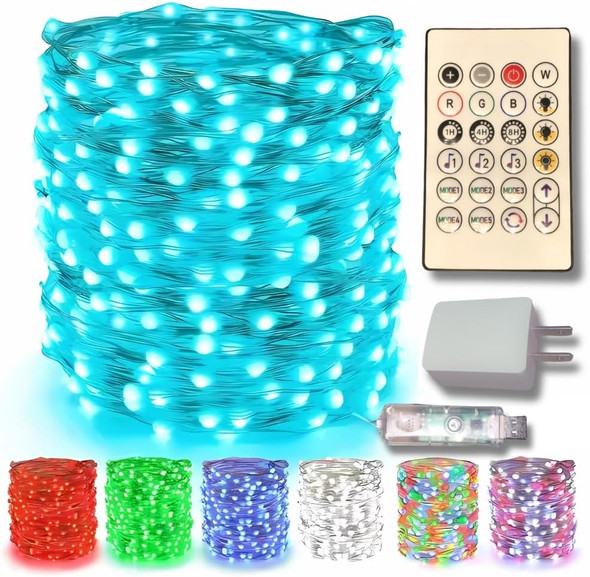 Waterproof Holiday Fairy Lights 66ft - RGB Outdoor Holiday Lighting with Remote, Color-Changing LED Lights for Bedroom, Patio, Parties, Christmas Decorations, Waterproof String Lights