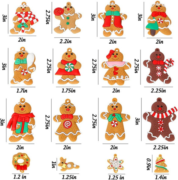 AMOR PRESENT Gingerbread Man Ornaments, 16 PCS Gingerbread Christmas Decorations Gingerbread Figurine Ornaments for Christmas Tree Hanging Decorations for Kids Adults AMOR PRESENT Gingerbread Man Ornaments, 16 PCS Gingerbread Christmas Decorations Gingerbread Figurine Ornaments for Christmas Tree Hanging Decorations for Kids Adults