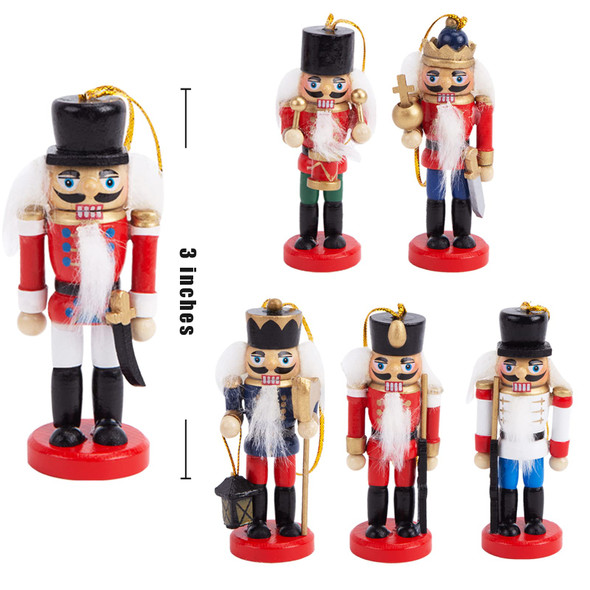 AMOR PRESENT 6PCS Christmas Nutcracker Set, 3 Inch Wooden Nutcracker Hanging Decorations Nutcracker Soldier Ornaments for Christmas Tree Shelves Table Decoration AMOR PRESENT 6PCS Christmas Nutcracker Set, 3 Inch Wooden Nutcracker Hanging Decorations Nutcracker Soldier Ornaments for Christmas Tree Shelves Table Decoration