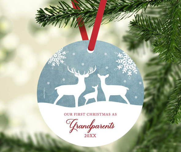 Andaz Press Family Metal Christmas Ornament, Our First Christmas As Grandparents , Rustic Deer Winter Snowflakes, 1-Pack, Includes Ribbon and Bag Grandparents Ornament Andaz Press Family Metal Christmas Ornament, Our First Christmas As Grandparents , Rustic Deer Winter Snowflakes, 1-Pack, Includes Ribbon and Bag Grandparents Ornament