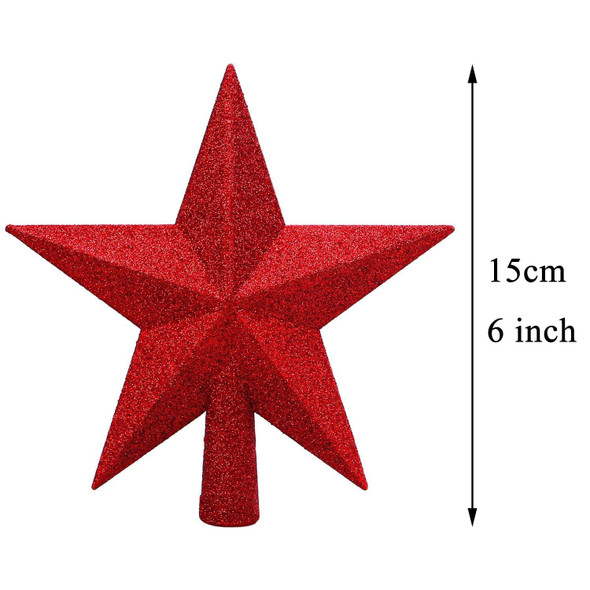 Aneco Glitter Christmas Tree Topper Shatter-Proof Christmas Tree Decoration Treetop for Holiday Ornament or Home Decor (Red, 6 Inch) Aneco Glitter Christmas Tree Topper Shatter-Proof Christmas Tree Decoration Treetop for Holiday Ornament or Home Decor (Red, 6 Inch)