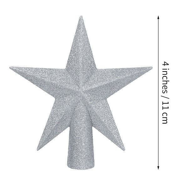 Aneco 2 Pack Glittered Christmas Tree Topper Star Treetop for Small Christmas Tree Decoration or Home Decor, Hard Plastic, 4 inches Aneco 2 Pack Glittered Christmas Tree Topper Star Treetop for Small Christmas Tree Decoration or Home Decor, Hard Plastic, 4 inches
