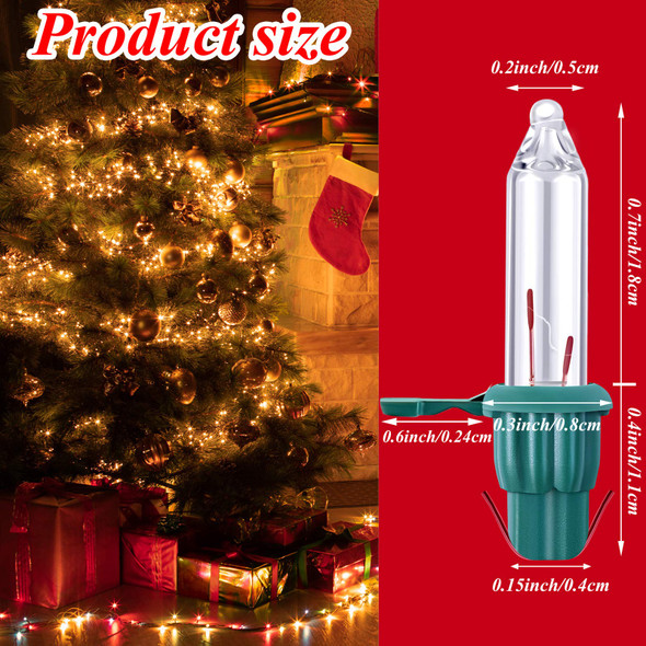 Aodaer 200 Pieces Mini 2.5 Volt Replacement Light Bulbs with Green Base, 170 mA, 0.42 Watt for Christmas Trees Decor Aodaer 200 Pieces Mini 2.5 Volt Replacement Light Bulbs with Green Base, 170 mA, 0.42 Watt for Christmas Trees Decor