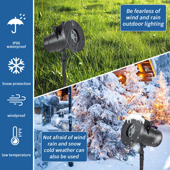 Christmas Projector Lights Outdoor(Modern), Waterproof IP65 8W Indoor LED Projector, 12 Slides Holiday Lights Party Outdoor Garden Villa Apartment Kids Room Night Light